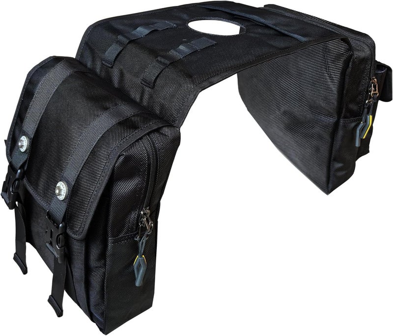 Larswon Universal Water-resistant ATV Tank Bag - Heavy-Duty Motorcycle Saddle Storage Compatible with Sportsman, Grizzly, KingQuad & Most ATV/UTV/Snowmobile Accessories Black - Image 1